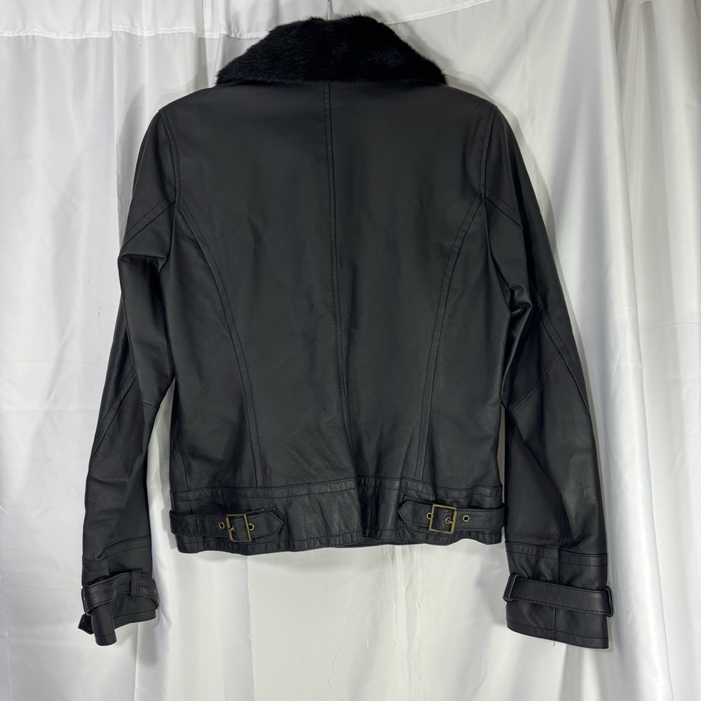 Isaac Mizrahi Black Leather Jacket - Picture 4 of 9